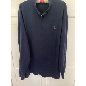 Polo Ralph Lauren Estate Rib 1/4 Zip Pullover Sz 2XLT Blue